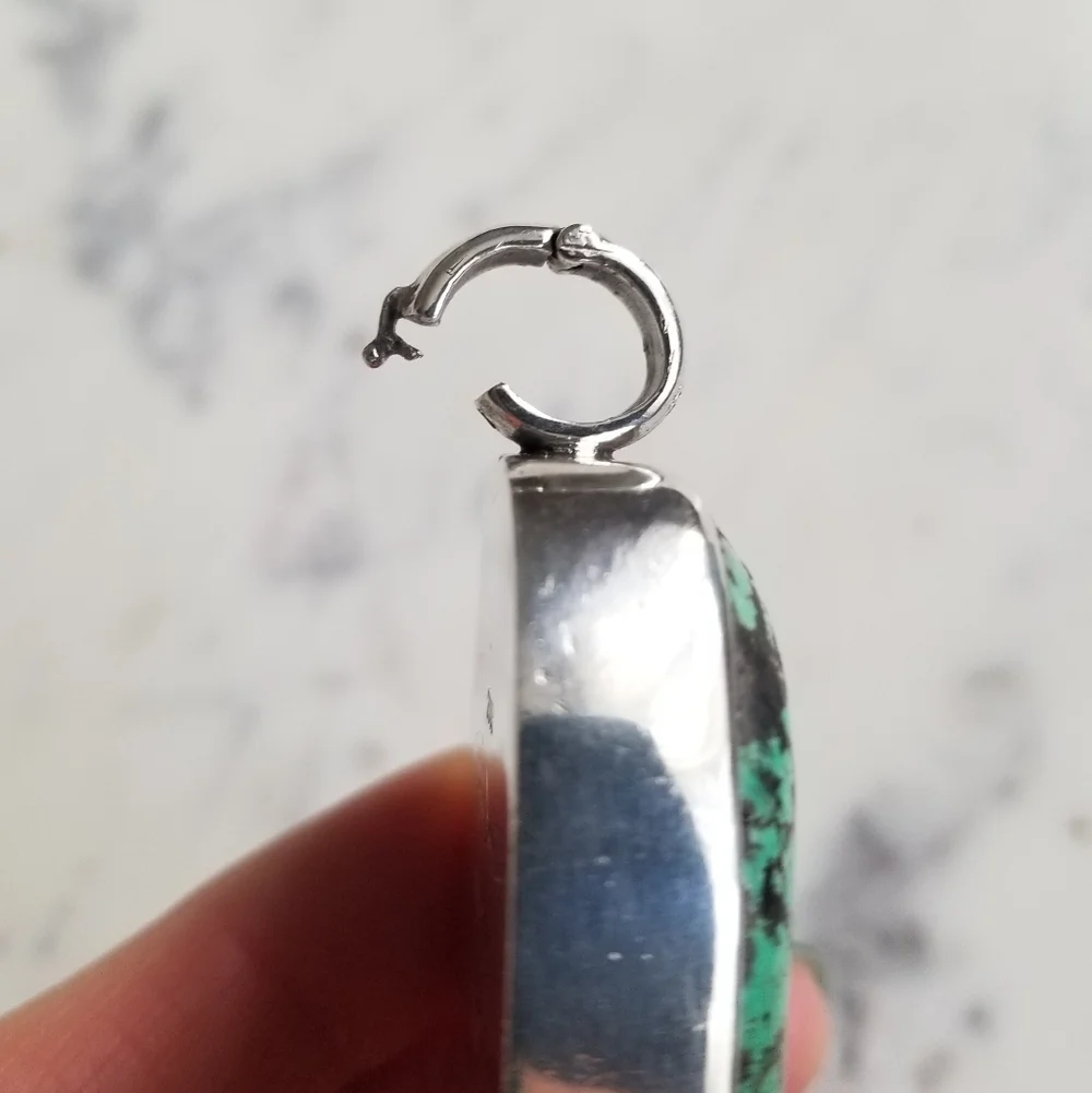 $2195 Stephen Dweck One Of A Kind Turquoise Pendant & Silver Necklace - Picture 9 of 13